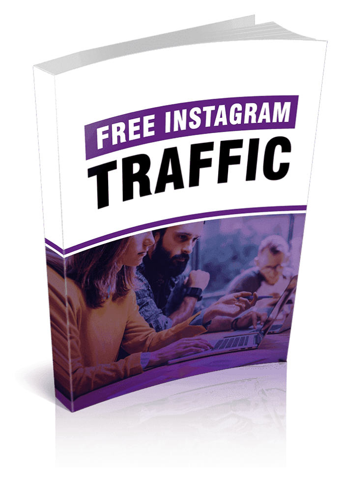 Cover of 'Free Instagram Traffic' E-Book featuring a vibrant and engaging design