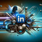 Modern and futuristic representation of LinkedIn Ad Formats, showcasing abstract, dynamic shapes and fluid lines to symbolize innovative advertising strategies.