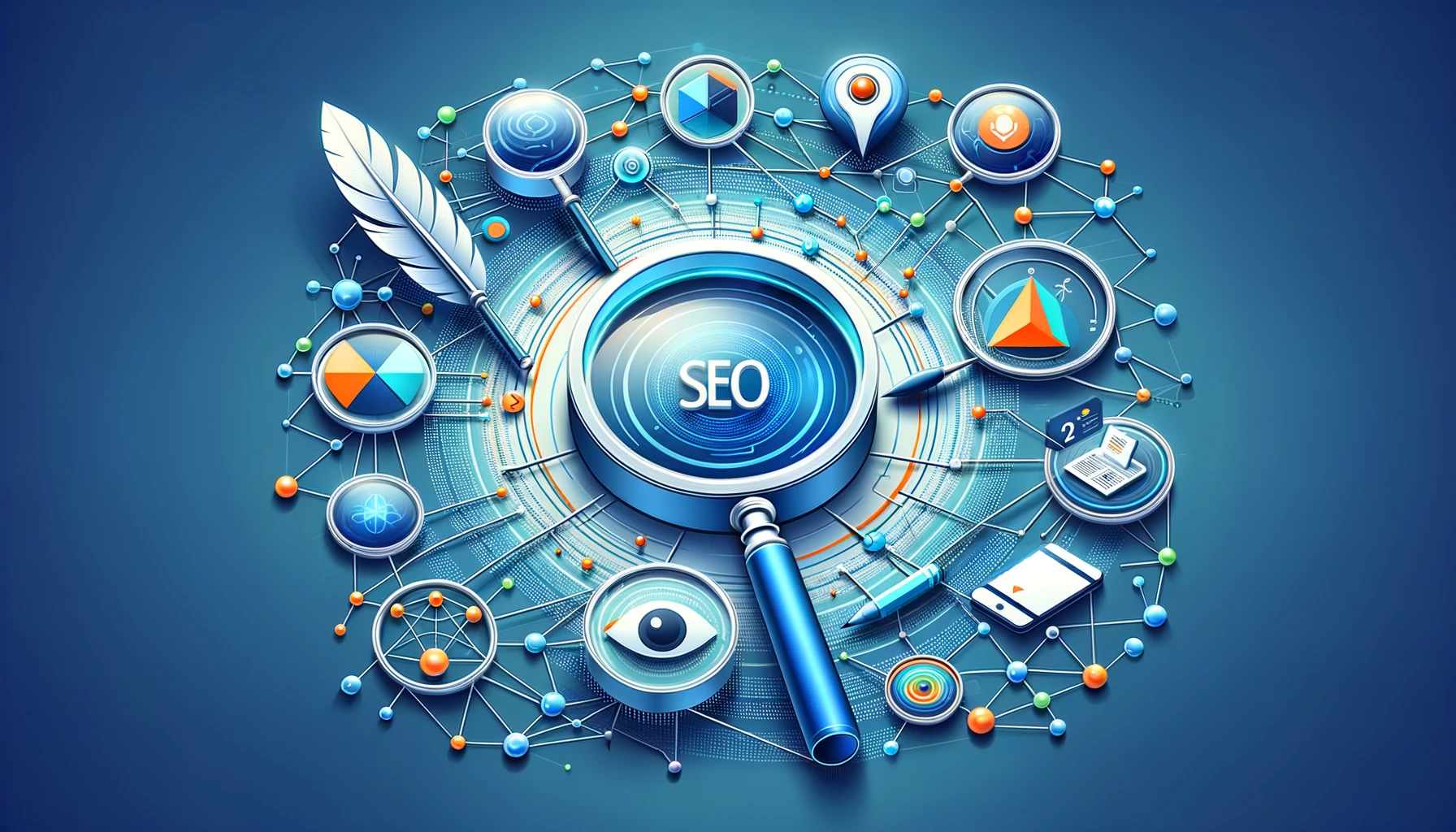 Visual representation of Landing Page SEO showcasing integration of SEO elements like targeted keywords, quality content, user-friendly design, and backlink strategy.