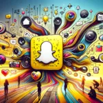 Abstract representation of diverse Snapchat Ad Formats featuring filters, lenses, and video stories, symbolizing engagement and personalization.