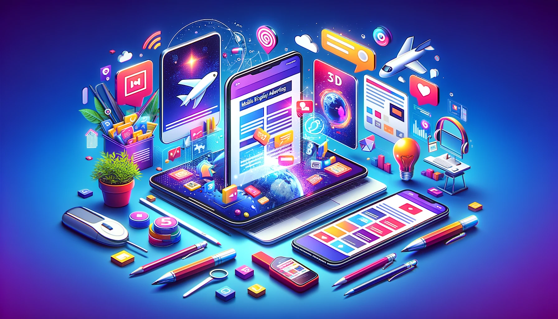 Visual representation of engaging smartphone ads highlighting Mobile Display Advertising in a modern setting.