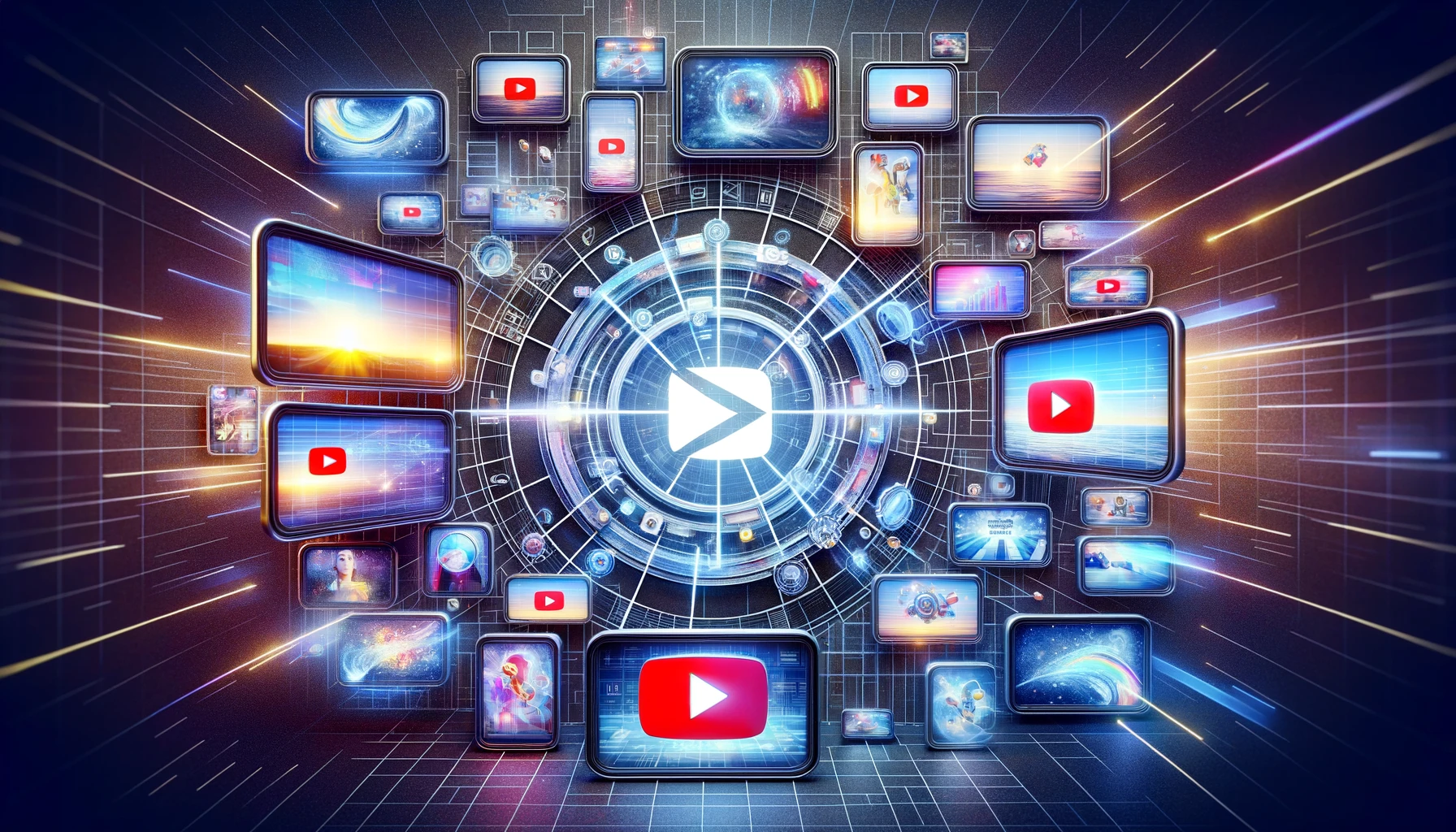 A series of screens display various YouTube ad formats, from skippable to non-skippable video ads, showcasing the diverse strategies for engaging audiences.