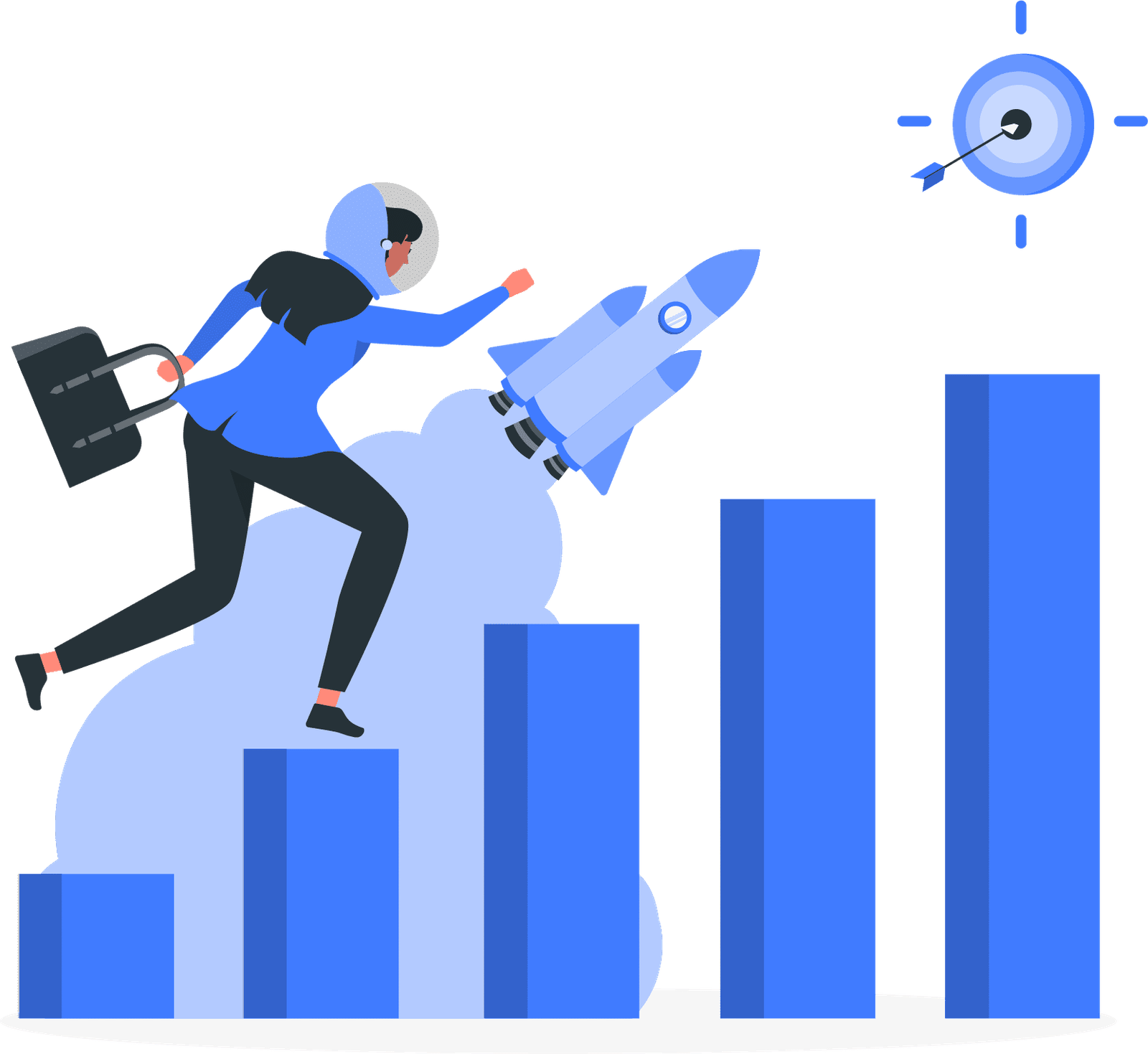 Illustration depicting the mission and vision of Viral Traffic Booster