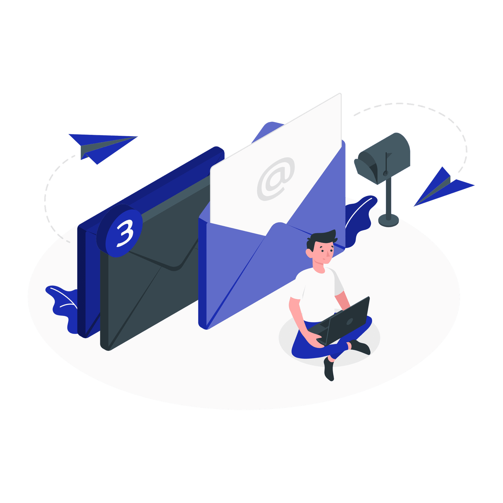 Illustration of an email being sent, representing the Viral Traffic Booster Newsletter